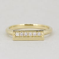 《Stripes》  K18 レクタングル　ダイヤモンドリング "ハーモニカ"//K18 Rectangle Diamond Ring "HARMONICA"