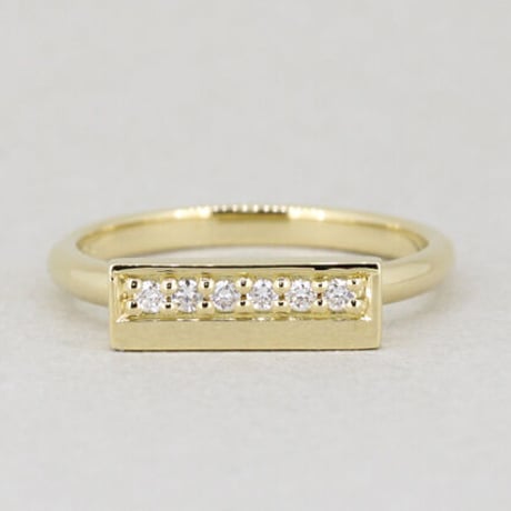 《Stripes》  K18 レクタングル　ダイヤモンドリング "ハーモニカ"//K18 Rectangle Diamond Ring "HARMONICA"
