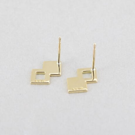 《Combination》  K18/K10 ダブルスクエアピアス// K18/K10 Double Square Pierce