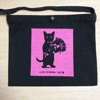 はにゃ束ねこサコッシュバッグ（くろねこピンク）