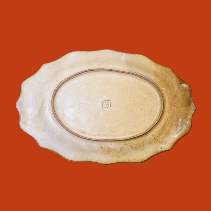 野村拓矢□幾何学模様楕円皿（白） | うつわと雑貨のお店 minamo