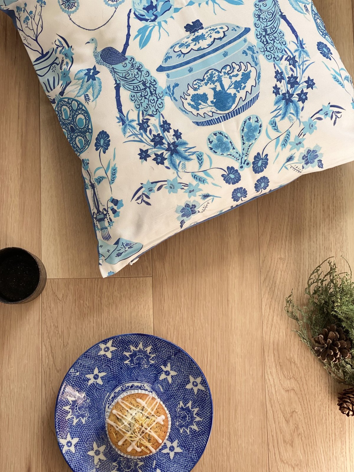 シンガポールのクッションカバー プラナカン（ブルー） | シンガポール