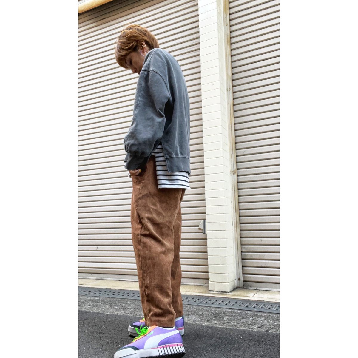 コーデュロイワイドパンツ ／ブラウン | shyu shyu du chaleur