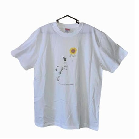 Tシャツ　「FRENCHBULLDOG WITH SUNFLOWER」