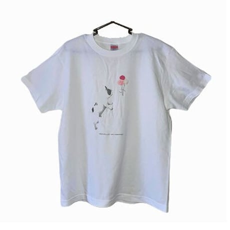 Tシャツ　「FRENCHBULLDOG WITH CARNATIONS」
