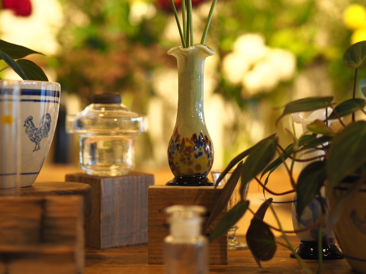 084C 大正 昭和 花瓶 吹きガラス フラワーベース アンティーク 高さ24㎝