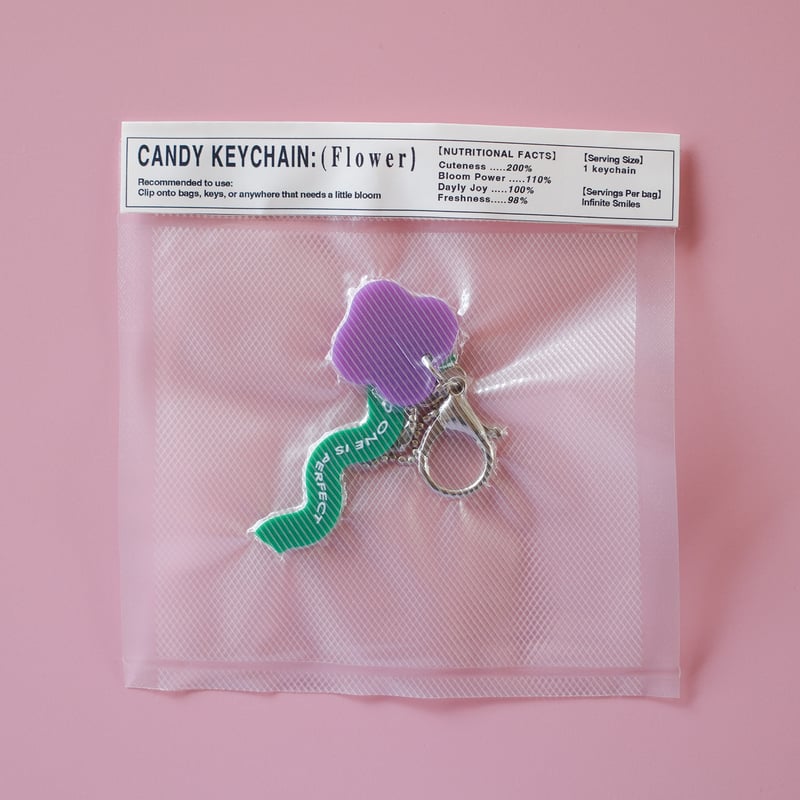 CANDY KEYCHAIN (flower) _ Purple | YORKIE COFFEE