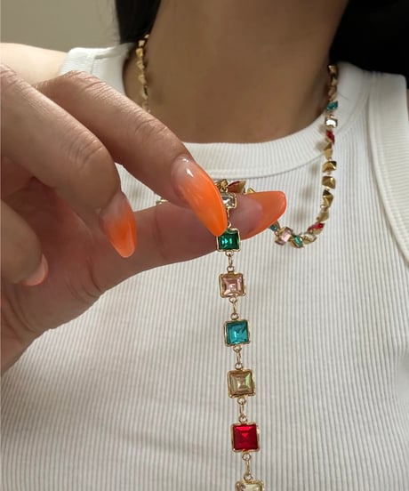 BLING STONE LONG NECKLACE