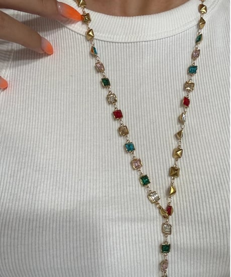 BLING STONE LONG NECKLACE