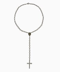 CROSS×PEARL ROSARY NECKLACE(SILVER)