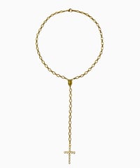 CROSS×PEARL ROSARY NECKLACE(GOLD)
