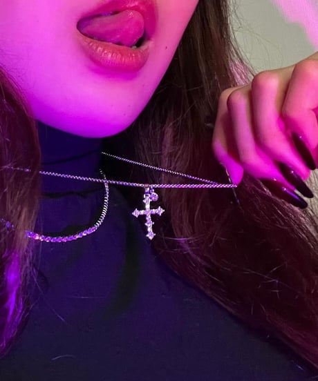 STONE CROSS NECKLACE（SILVER）