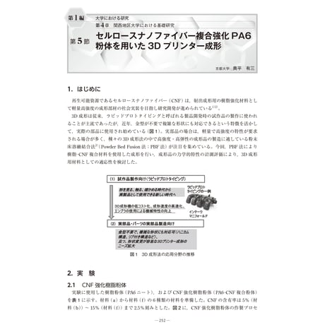 セルロースナノファイバー複合強化PA6粉体を用いた3D プリンター成形／【分冊版】セルロースナノファイバー 研究と実用化の最前線［1-4-5］