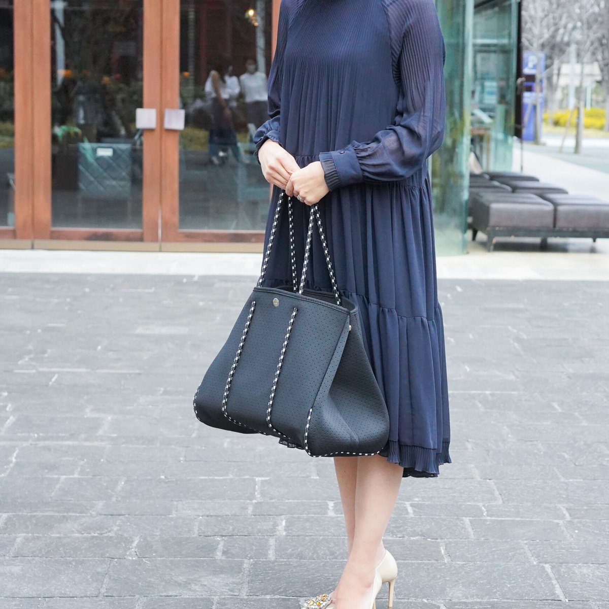 トートバッグ 人気のマットブラック フォーマル 運動会 マザーズバッグ