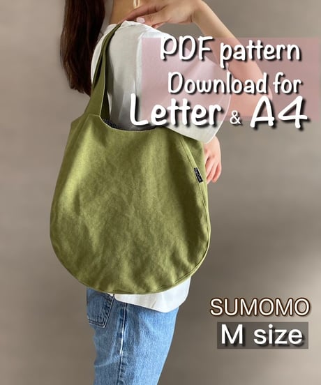 【Letter＆A4】🔹M size🔹［Sumomo］pdf sewing pattern ※Instructions on how to make are not included