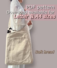 【Letter＆A4】［Soft bread bag］pdf sewing pattern ※Instructions on how to make are not included
