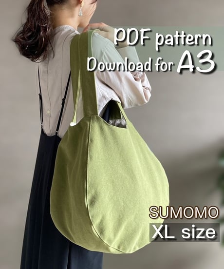 【A3】🔹XL size🔹［Sumomo］ pdf sewing pattern ※How to make is not included