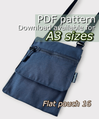 【A3】［Flat Pouch16］PDF Sewing Pattern – Pattern Only (Instructions on YouTube)