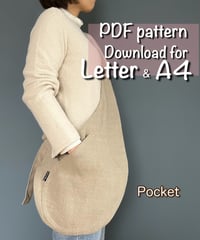 【Letter＆A4】［pocket］pdf sewing pattern ※Instructions on how to make are not included
