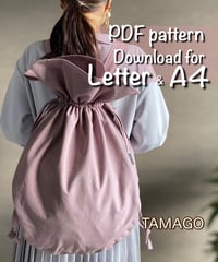 【Letter＆A4】［Tamago］pdf sewing pattern ※Instructions on how to make are not included