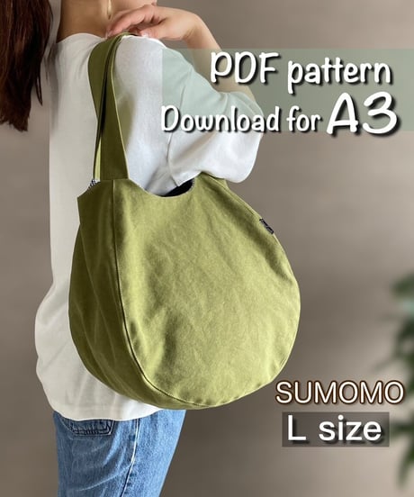 【A3】🔹L size🔹［Sumomo］pdf sewing pattern ※Instructions on how to make are not included