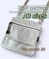 【A3】［Flat Pouch20］PDF Sewing Pattern – Pattern Only (Instructions on YouTube)