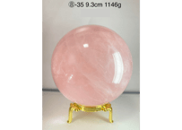ローズクォーツ丸玉 マダガスカル産 ハイグレード 9.3cm 1146g ⑧-35