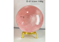 ローズクォーツ丸玉 マダガスカル産 ハイグレード 9.5cm 1160g ⑧-37