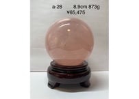 ローズクォーツ丸玉 ブラジル産 ハイグレード 8.9cm 873g a-㉘