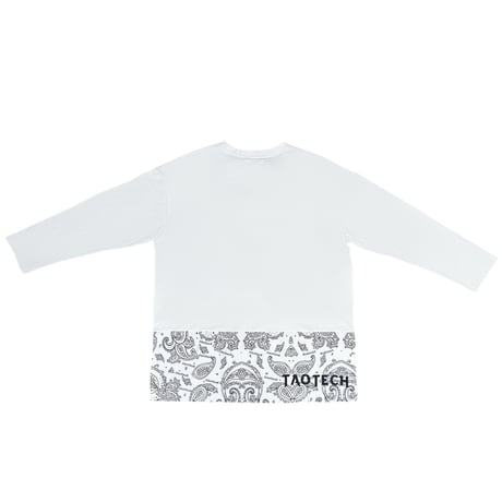 ロングスリーブTシャツ(ペイズリー切り替え)
