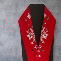 刺繍半衿【クリスマス柄】赤