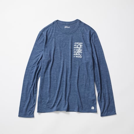 HYBRID MERINO LIGHT L/S T-SHIRT by HINOKO - indigo