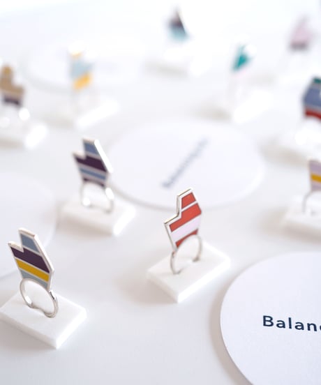 VOYAGE, a vertical and two faced enamel ring, VYG_012