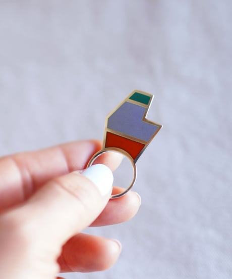 VOYAGE, a vertical and two faced enamel ring, VYG_008