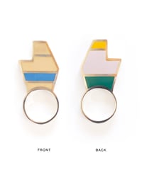 VOYAGE, a vertical and two faced enamel ring, VYG_006