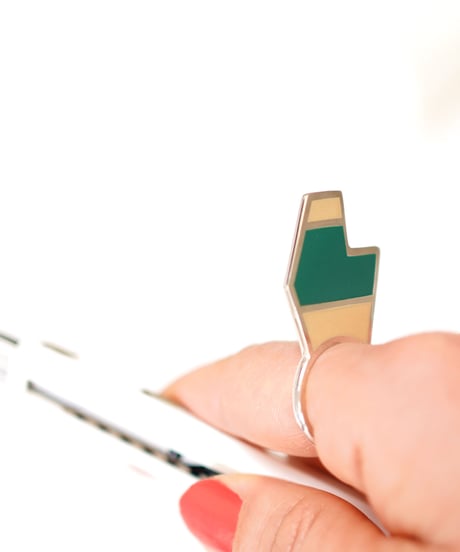 VOYAGE, a vertical and two faced enamel ring, VYG_007