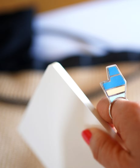 VOYAGE, a vertical and two faced enamel ring, VYG_011