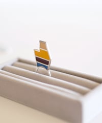 VOYAGE, a vertical and two faced enamel ring, VYG_005