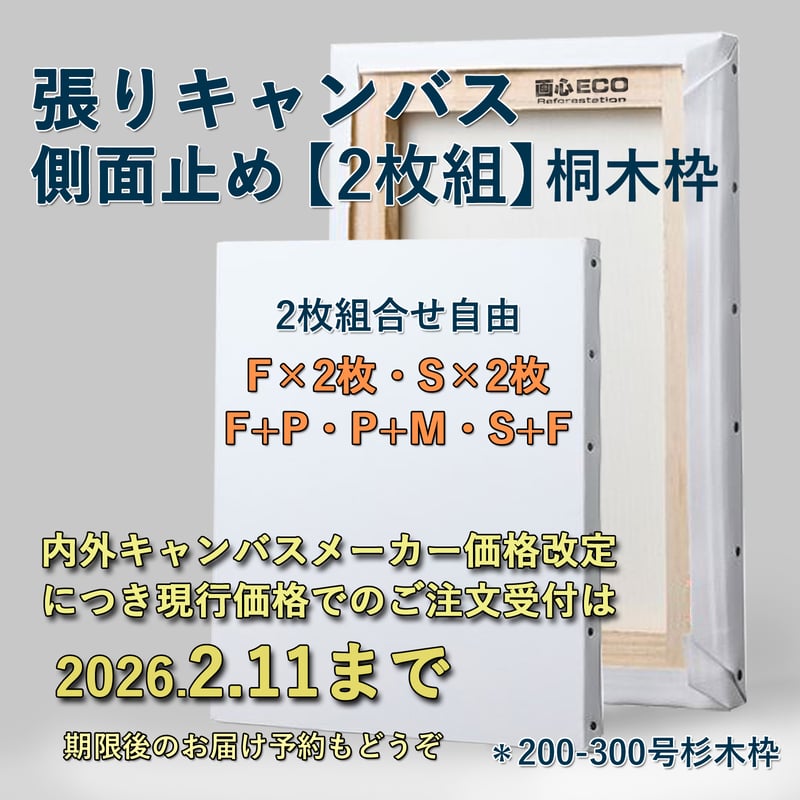 張りキャンバス（側面止め）【2枚組】 FPM-200号＊組合せ自由（純麻 中