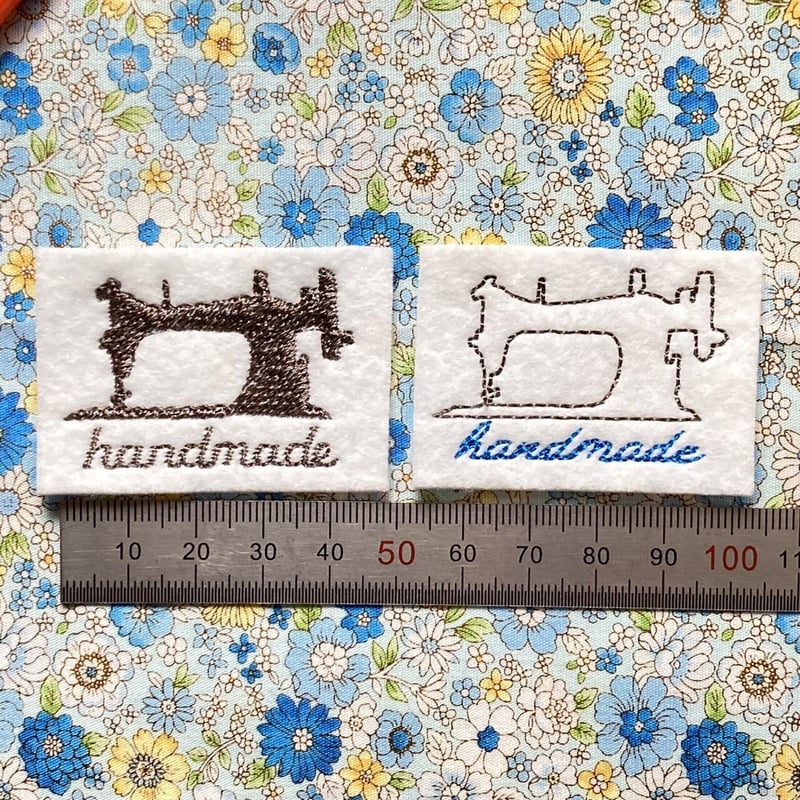 ミシンのイラスト handmadeロゴ刺繍データ ハンドメイド | 刺繍