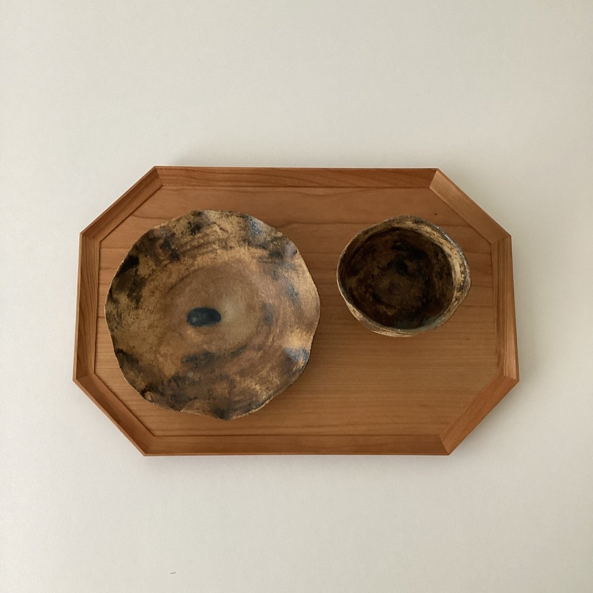 岩崎翔 八角横長トレー小 チェリー | gallery1188