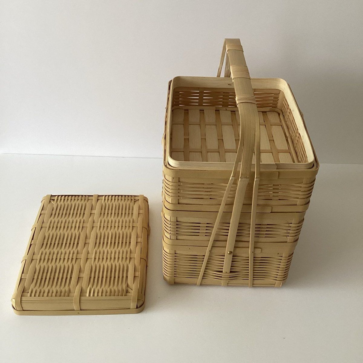 鹿児島の竹 3段手付き籠 | gallery1188