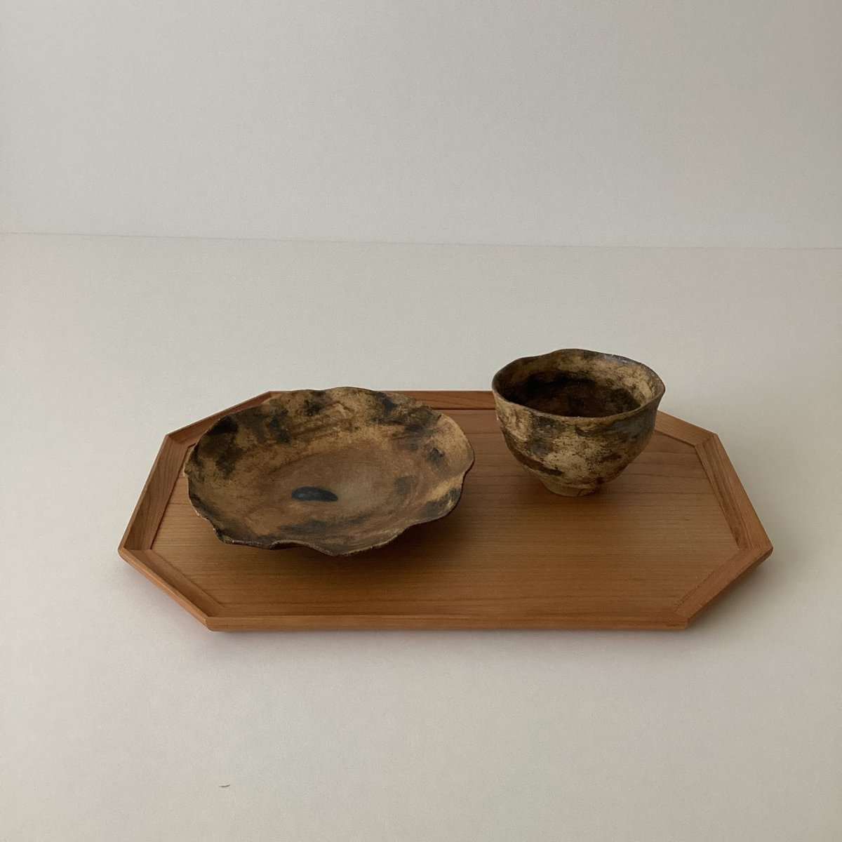 岩崎翔 八角横長トレー小 チェリー | gallery1188