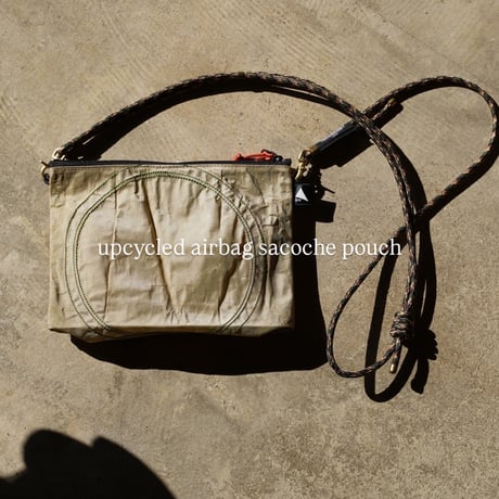 upcycled airbag sacoche pouch - エアバッグ生地のサコッシュポーチ