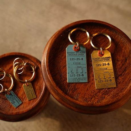 Old Travel Luggage Tag Key Ring
