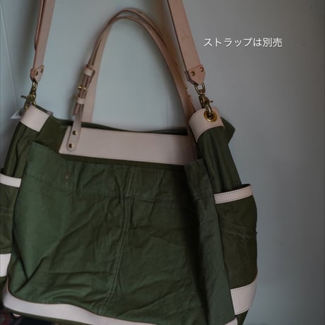 Romanian vintage tent fab tote bag (Natural) - オリジナル大判トートバッグ