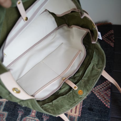 Romanian vintage tent fab tote bag (Natural) - オリジナル大判トートバッグ