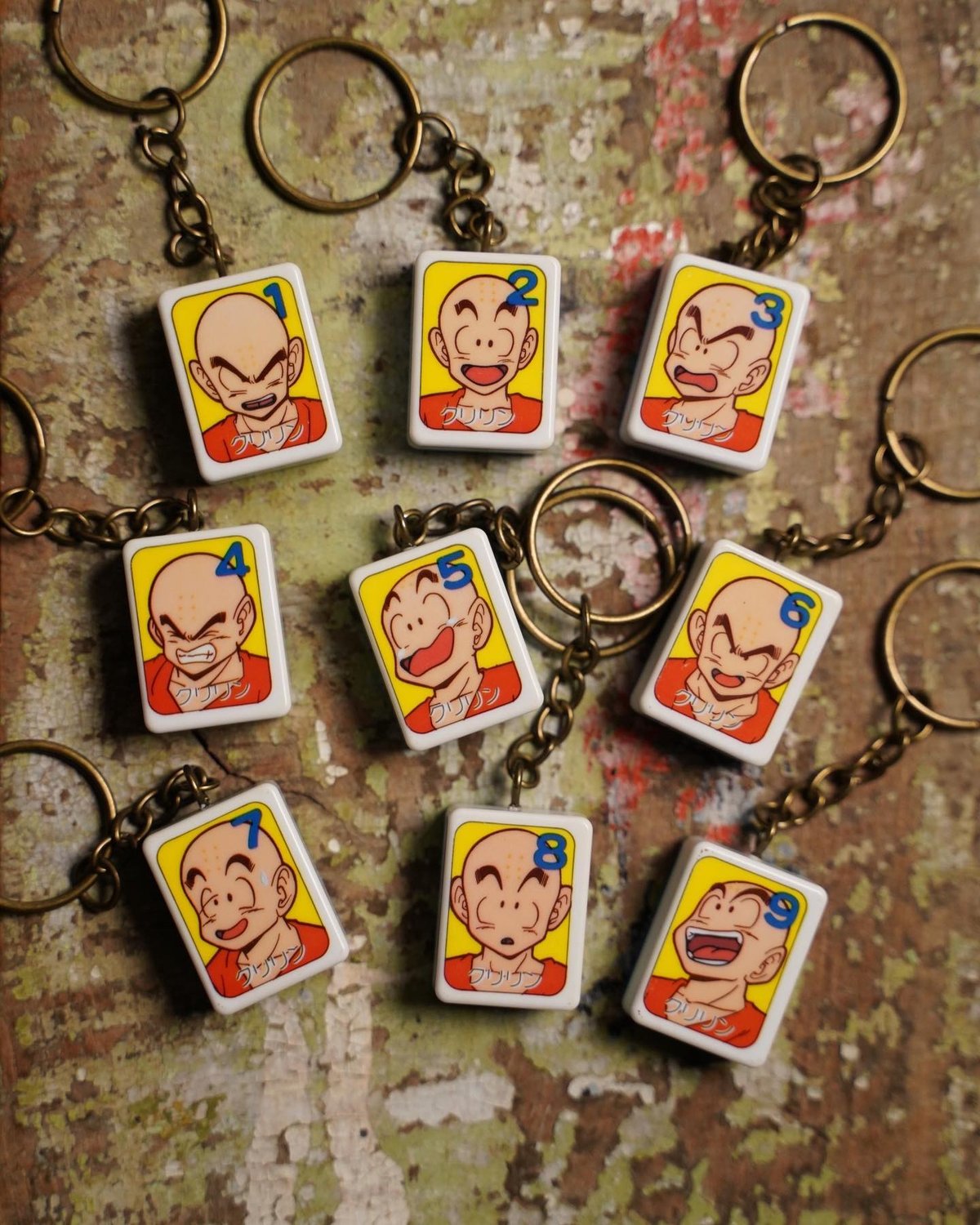 8個まとめ買いドンジャラ ストラップ キーホルダー 昭和レトロ