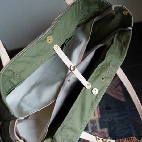 Romanian vintage tent fab tote bag (Natural) - オリジナル大判トートバッグ