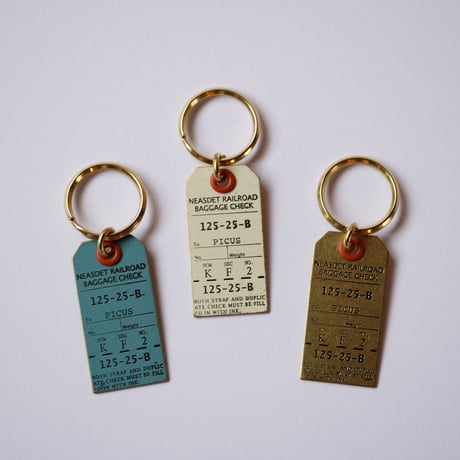 Old Travel Luggage Tag Key Ring